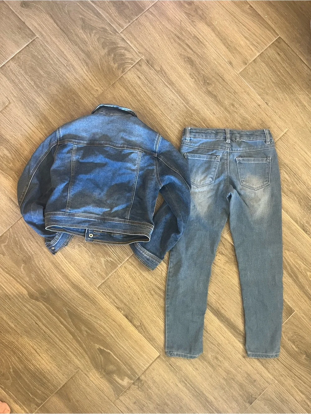 Cat & Jack Girls Blue Denim Jacket and Beautees Skinny Jeans Set